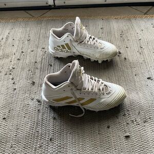 adidas White and Gold Athletic Shoes